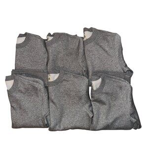 Lot 6 NWT Amazon Aware Mens S Sweatshirts Thick Grey Heather Soft Fleece Lined